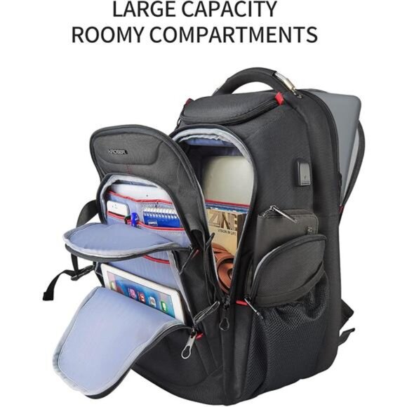 Travel Laptop Backpack 17.3 Inch XL Computer Backpack with Hard Shell - Picture 6 of 7